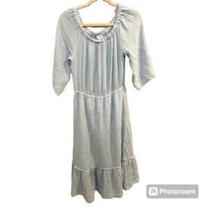 Michael Stars Gauzy Cotton Maxi Dress Sky Blue EUC size Medium L0655
